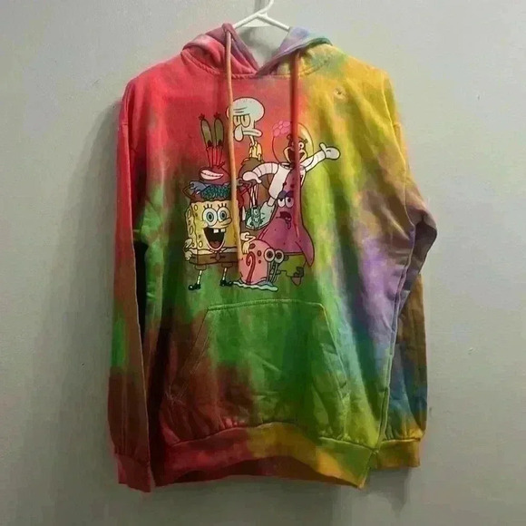 NWT NICKELODEON SPONGEBOB HOODED SWEATSHIRT IN SIZE M - Picture 1 of 8